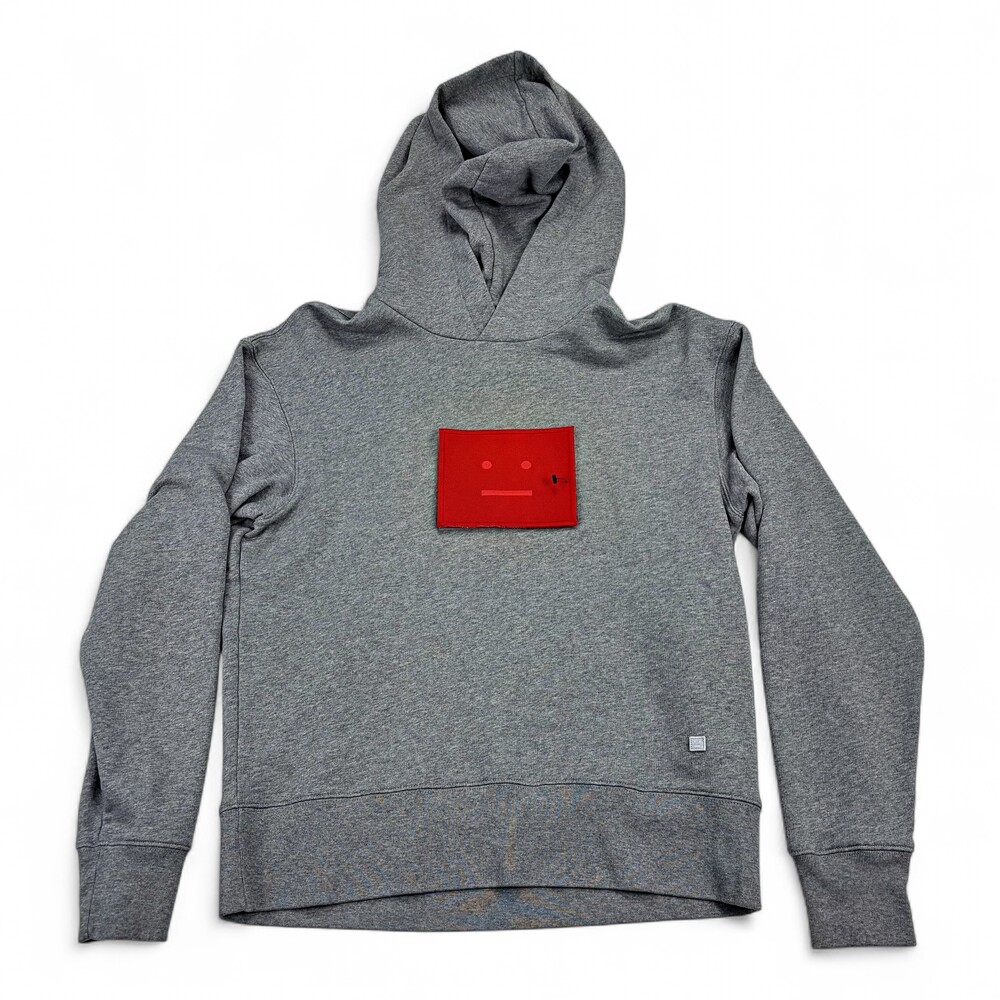 Acne Studios Grey Face Patch Hoodie Sweatshirt Men's S